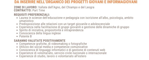 Selezione operatore Progetti Giovani e Informagiovani